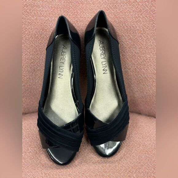 New Aubrey Lynn AL-Caleigh Dark Navy open toe flat 8M - Picture 1 of 6